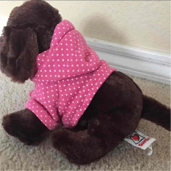 Ganz Chocolate Lab Dog Pink Hoodie Plush - Picture 2 of 4